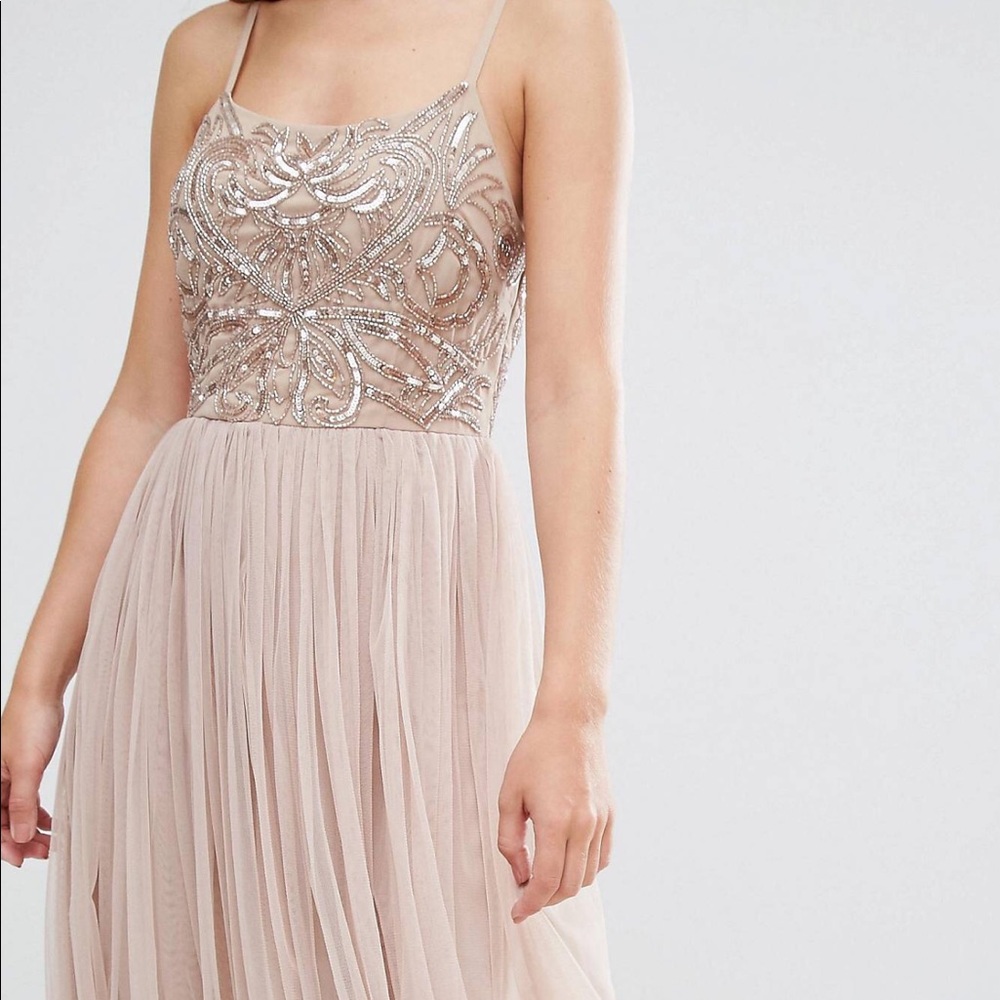 Maya cami strap maxi dress with tulle